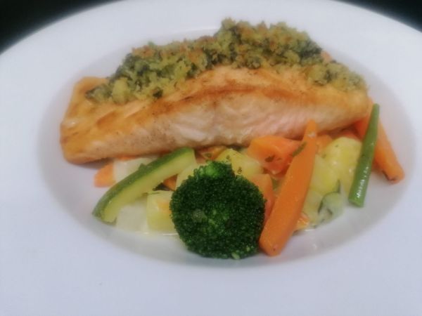 Lachsfilet mit Kräuter-Kruste - 